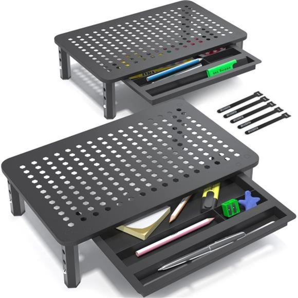 Back Saver Monitor Stand - 2 Pack Monitor Riser  - Metal Computer Stand - Picture 1 of 7